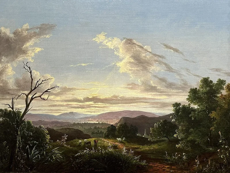 1823-Abigail Tyler Oakes - Vista della valle del fiume Connecticut